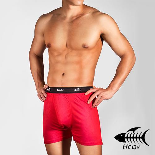HEGU素色嫘縈男性平口褲/紅色