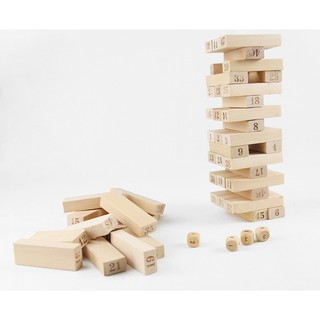 ※旭陽教育用品社※兒童益智玩具-大號木製數字疊疊樂桌遊/Jenga/層層疊/原木製疊疊樂