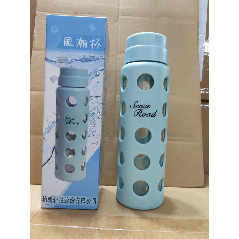 (台北雜貨部) SL三榮 風潮杯 玻璃瓶  台灣製 (400ml)耐溫0至100度 寬瓶口 瓶內吸管直接飲用