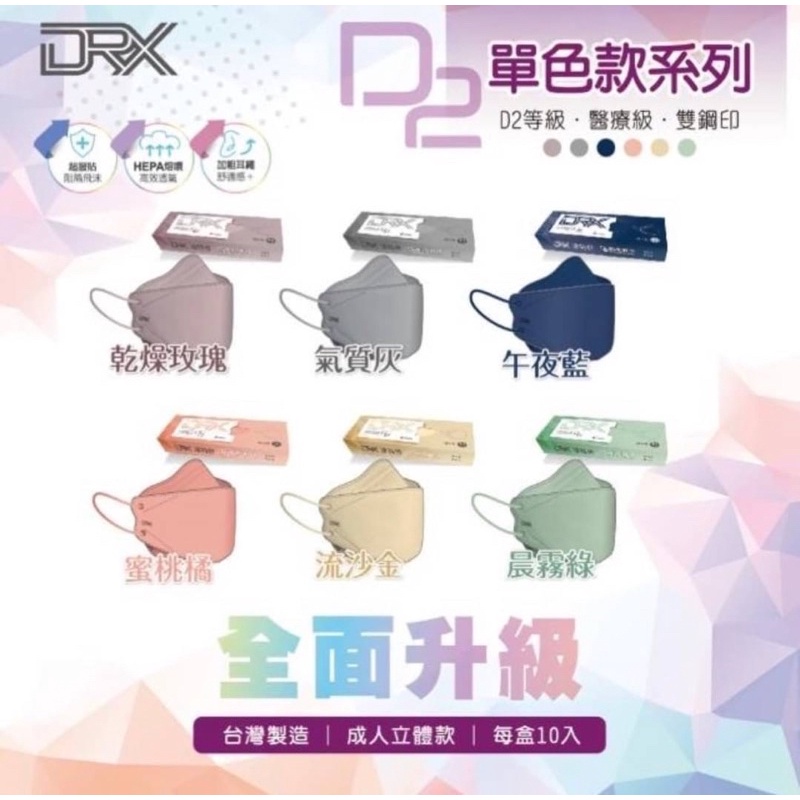 🌈DRX達特世 D2醫用口罩成人  4D立體D2等同N95韓版KF94 魚型口罩💕