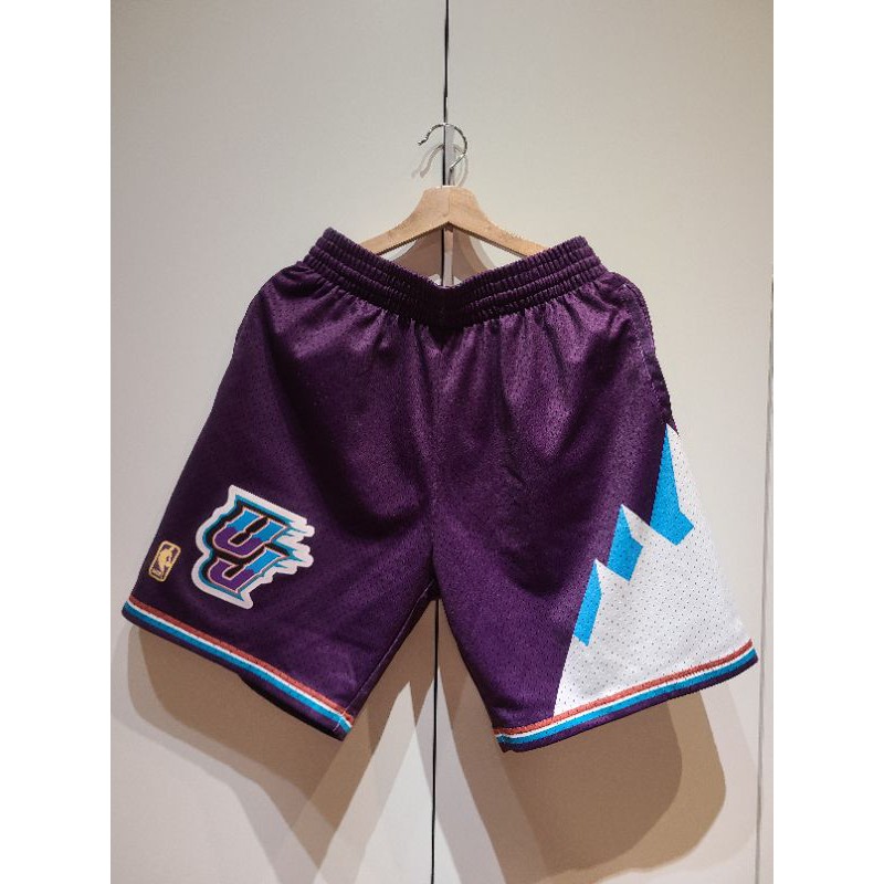 NBA球褲 JAZZ 爵士95-96復古紫冰山 M&amp;N SW