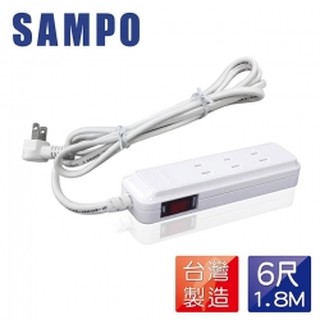 ●Greg的賣場●SAMPO 單切2孔3座6尺(1.8M)延長線EL-U13T6TA