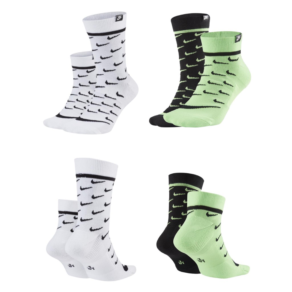 柯拔Nike Sportswear SNKR Sox CK5607-902 黑綠100白長短襪各一滿版勾勾襪| 蝦皮購物