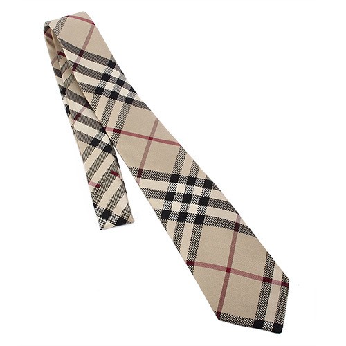 BURBERRY 經典斜格紋絲質領帶-駝色 正品