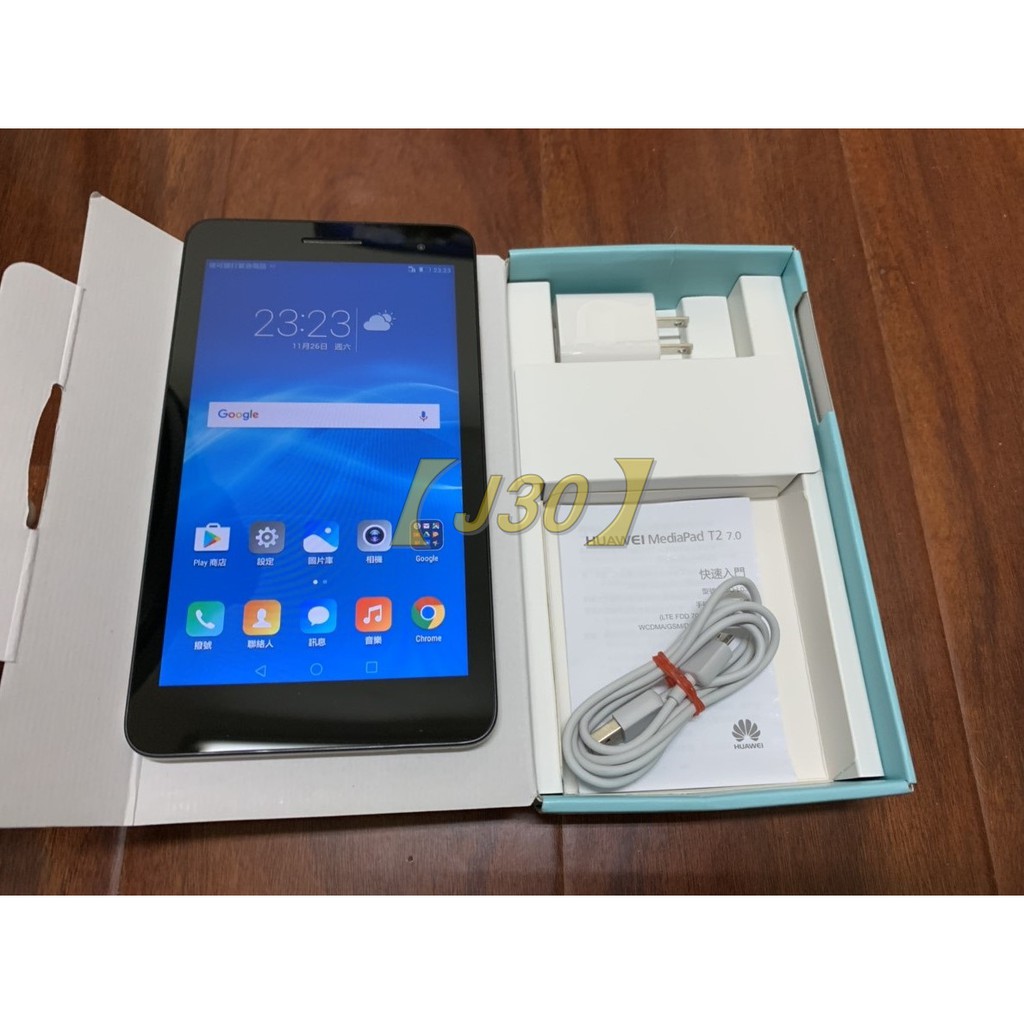 【J30】98成新 遠傳保固到12月 華為HuaWei MediaPad T2 7吋 4G通話平板 金色