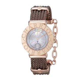 CHARRIOL 夏利豪 ST30CP1563007 巧克力金經典鋼索腕錶 / 珍珠母貝面 30mm