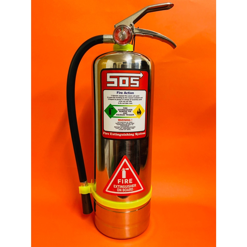 中部消防賣場-900ML小型家用滅火器 高效能環保氣體(高濃度)HFC-236 10型(不繡鋼)永久免換