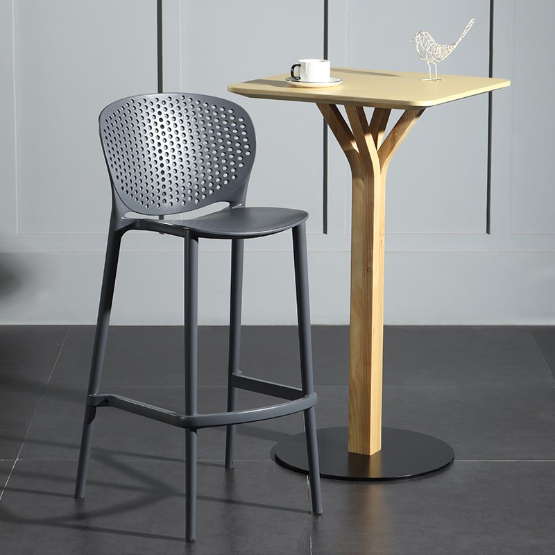 幸運家具 戶外簡約靠背塑料吧臺凳現代家用高凳子網紅鏤空高腳椅咖啡廳吧椅 蝦皮購物