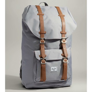 Herschel Little America 大型 灰色 磁扣 皮革帶 筆電層 大容量 帆布 後背包 背包 現貨