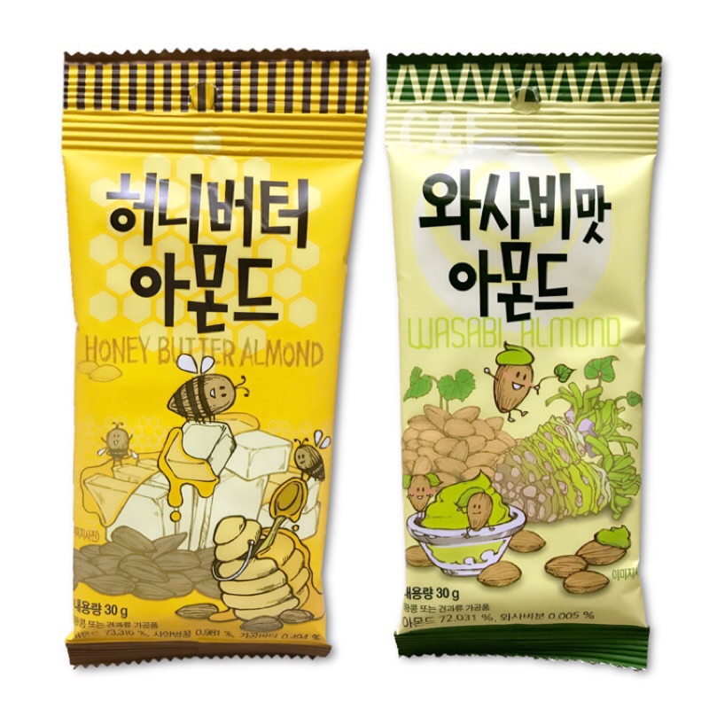【現貨】韓國’Tom's Farm 杏仁果 堅果 (蜂蜜奶油\哇沙米) 30g/包 隨手包