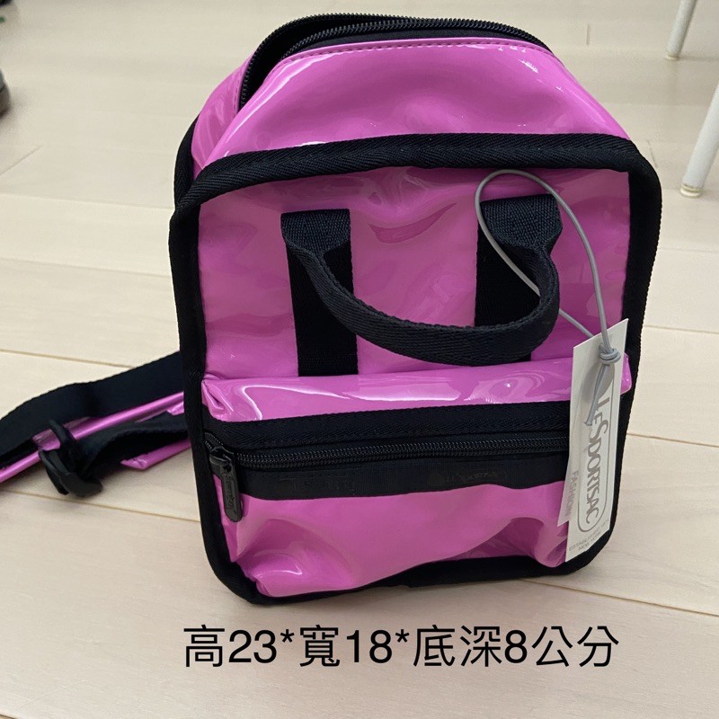 降價！1500含運～LeSportsac 全新桃紅漆皮後背包