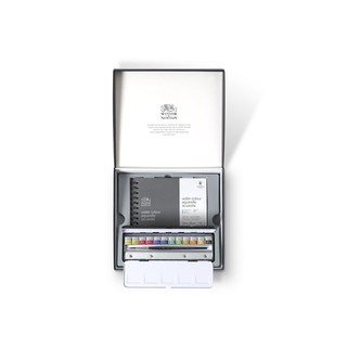 英國Winsor&Newton牛頓 專家級塊狀水彩12色 旅行紀念禮盒套組-16品 0190809