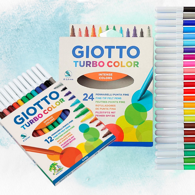 現貨💎義大利 Giotto Turbo color 可洗式兒童安全彩色筆 (2.8mm) 12色/24色 兒童 附發票