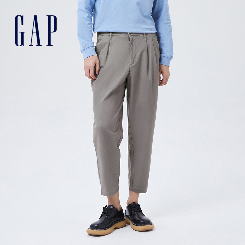 Gap 男裝 商務錐形卡其褲-灰色(850766)