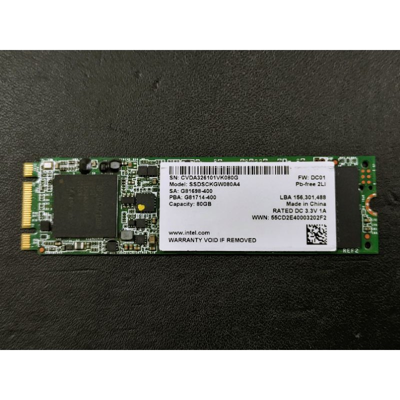 Intel 英特爾 SSDSCKGW080A4 80GB 530系列 M.2 SSD