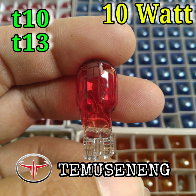 MERAH T10 T13 燈泡燈紅色插入式燈泡紅色森城信號汽車摩托車 10Watt 12V 10W