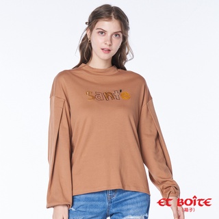 BLUE WAY ET BOiTE 箱子-Sant’e乾杯文字長袖TEE(卡其)