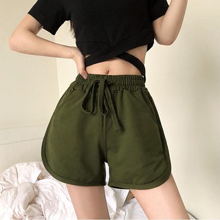 臺灣出貨 現貨 女生夏天 運動短褲 純棉 舒適居家短褲 百搭高腰顯瘦 運動熱褲 棉質 純色 學生 休閒短褲 真理褲