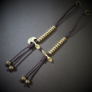 ＊覺品＊【黃銅金剛降魔杵橛鉞刀佛珠計數器一對】