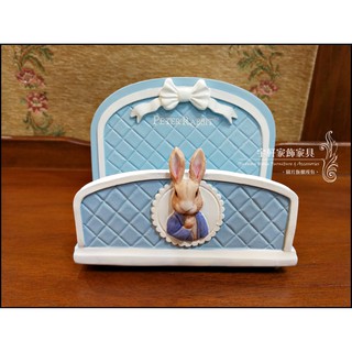 【現貨】彼得兔藍色格紋放名片架 名片座 手機座 開店送禮 收藏擺飾 peter rabbit 。宇軒家居生活館。