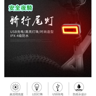 燃燒單車 感應式亮度，自行車USB充電創意COB單車尾燈，防水扁座管單車燈 ISP水滴管警示燈 IPX4防水等級 尾燈