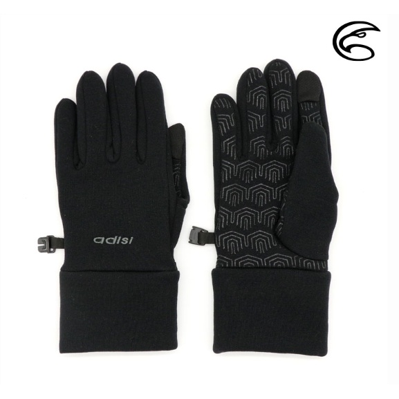 輕量不厚重 ADISI power stretch 保暖觸控手套 AS20055 / 黑色