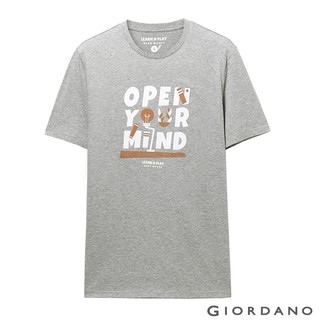 GIORDANO 男裝LEARN N PLAY系列印花短袖T恤