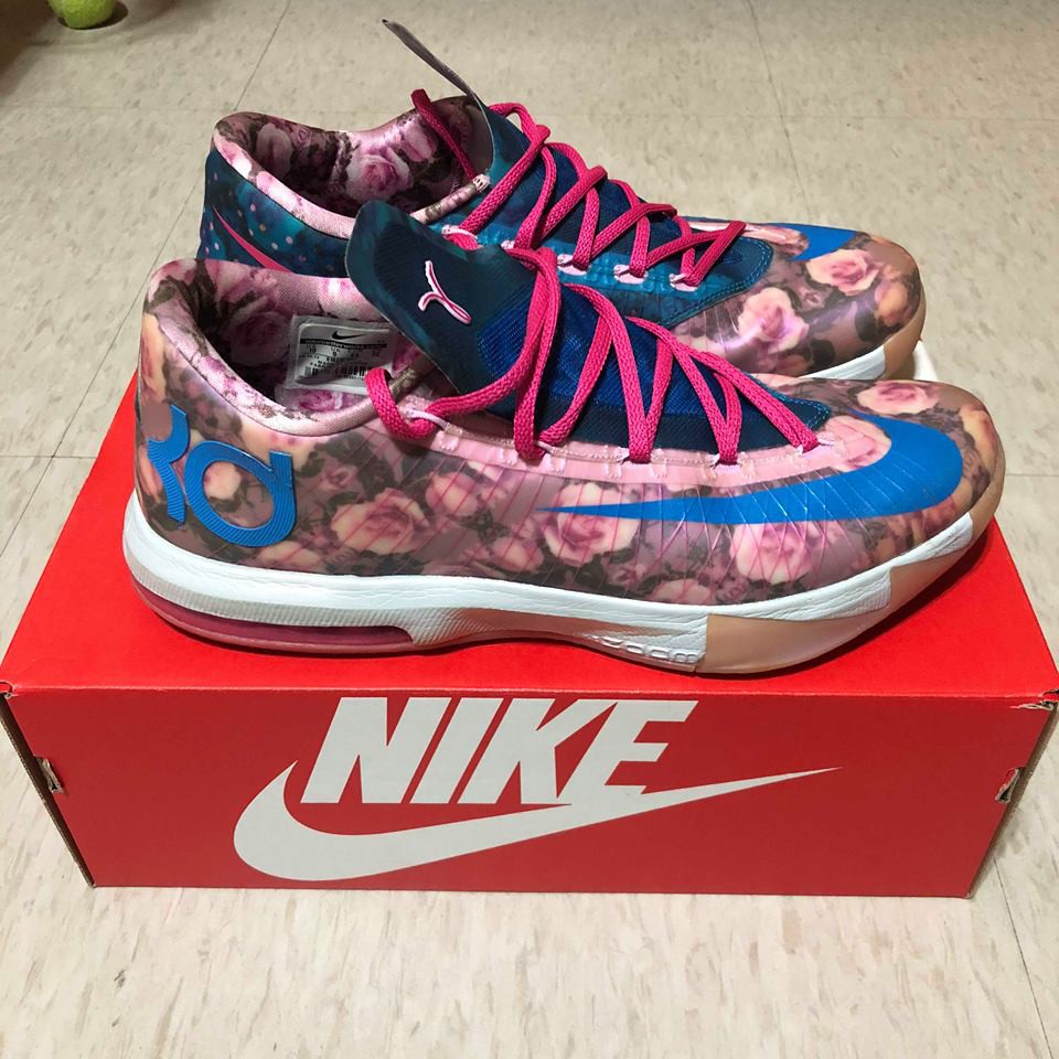 【二手出清】Nike KD 6 VI Supreme Aunt Pearl 乳癌 籃球鞋 男鞋 618216-600