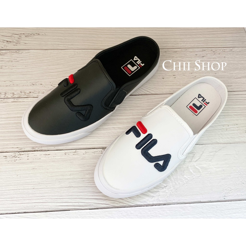 【CHII】瑕疵［28cm］韓國代購 FILA Classic Kicks Mule 穆勒鞋 皮革 懶人鞋 白色 黑色