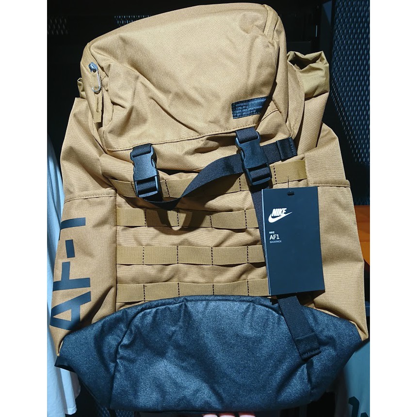 缺貨 2018 七月 NIKE SPORTSWEAR AF1 BACKPACK 後背包 黃黑 BA5731-255