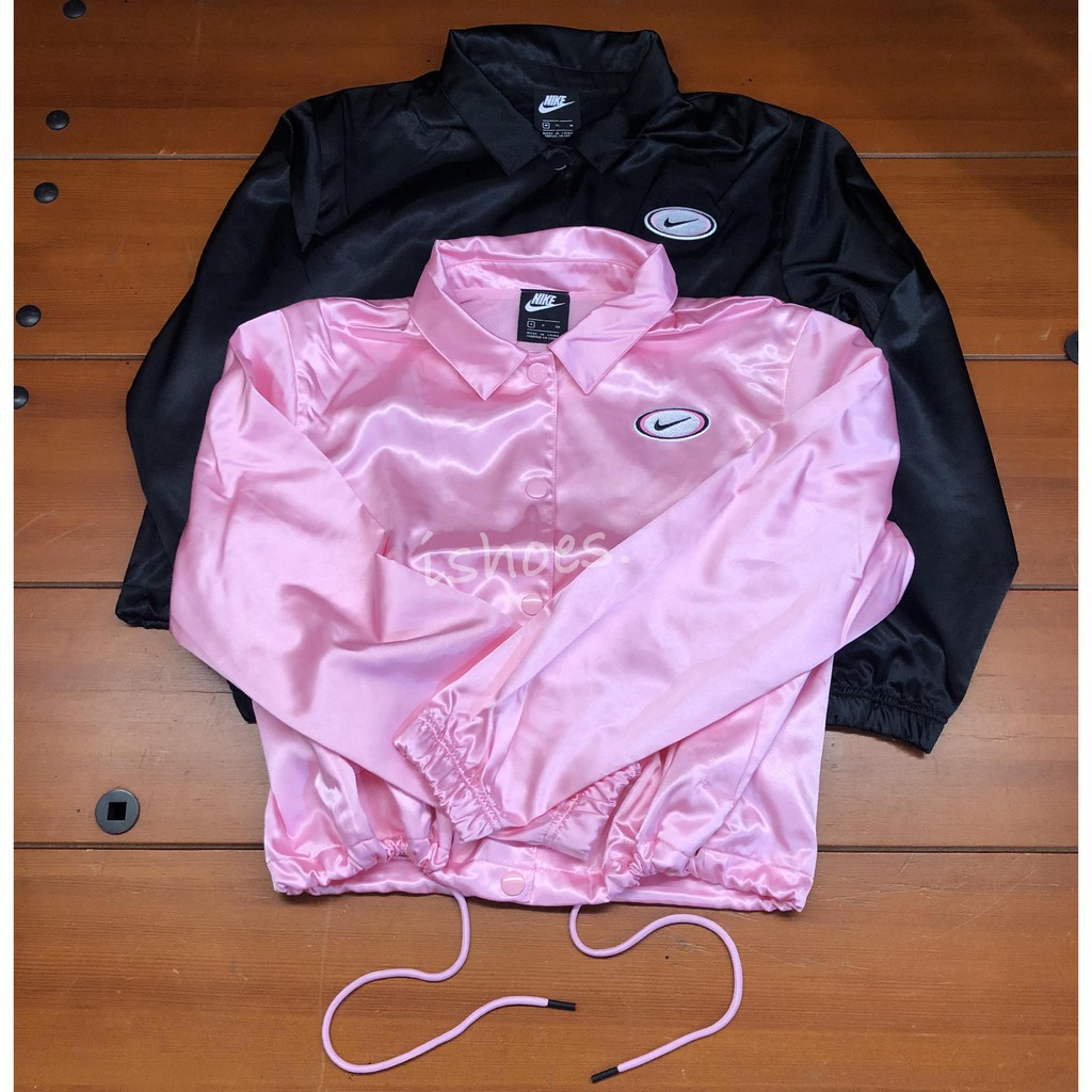 現貨正品nike Nsw 女款緞面教練外套短版外套cu5352 010 Cu5352 654 蝦皮購物