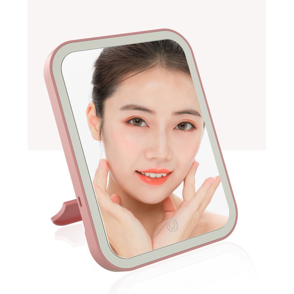 觸控式LED化妝鏡 補光鏡 USB充電 便攜式 LED化妝鏡 桌鏡 摺疊鏡 梳妝鏡 化妝鏡 鏡子 發光鏡【RS1207】