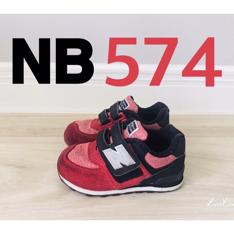 *天空城*new balance /NB 574 紅黑女童鞋- US 7號 13.5cm附原廠鞋盒