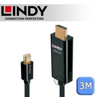 LINDY 林帝 主動式 mini DisplayPort to HDMI 2.0 轉接線 3m (40913)出清