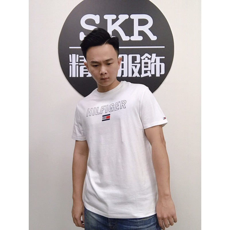 ［SKR精品服飾］Tommy短袖 簍空字母logo 白色