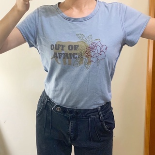 Costco 湖水藍 印花 短袖T恤