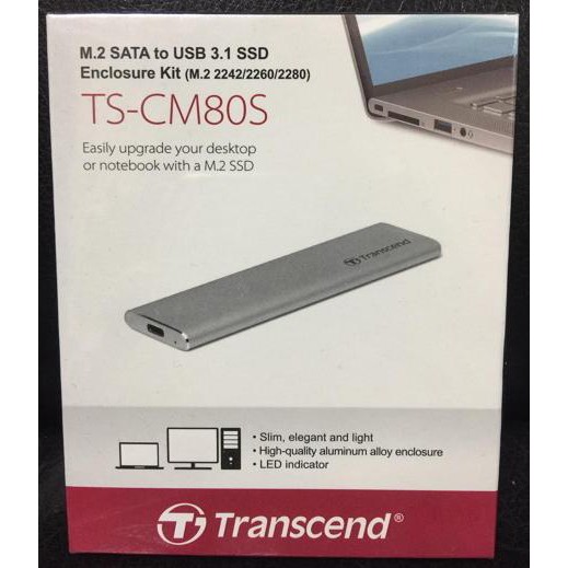 ...點子電腦-北投..盒裝◎Transcend創見TS-CM80S M.2 轉 USB3.0 外接SSD套組◎710元