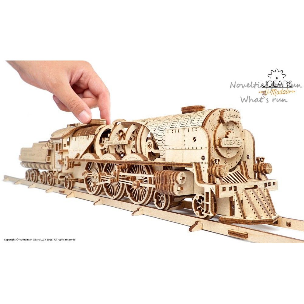 Ugears Train V-Express Steam Train (送砂紙) 虧雞 工業革命火車 自走木製模型