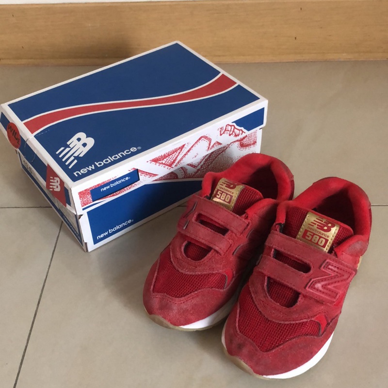 New balance 男童580紅色童鞋尺寸13（18.5cm)