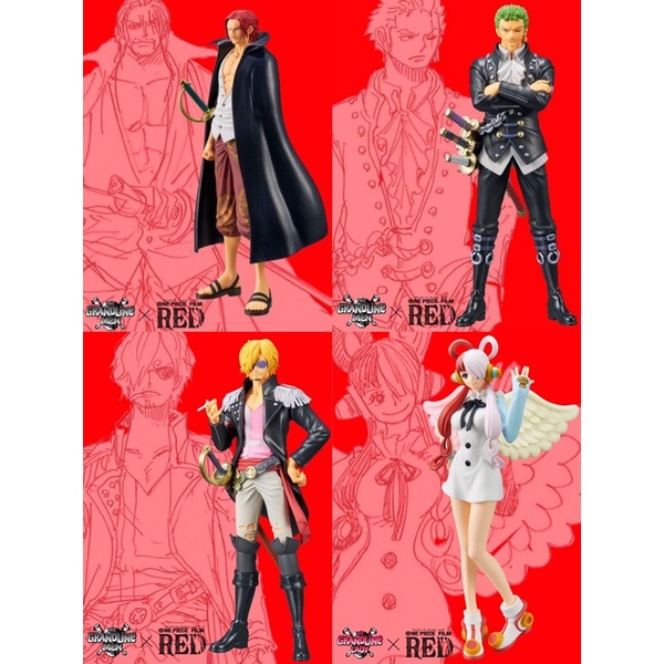 金證公仔/航海王 劇場版RED KOA藝術王者/紅髮傑克/紅髮傑克女兒/索隆/香吉士/公仔/標準盒公仔/金證
