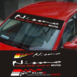 NISSAN 130x21cm 改裝 Nismo 乙烯基汽車前擋風玻璃反光貼紙遮陽貼紙貼花適用於日產 Leaf Mura