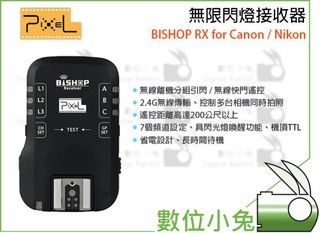 數位小兔【PIXEL 品色 BISHOP RX 無線閃燈接收器 for Canon】閃光燈 引閃器 觸發器 棚燈 無線