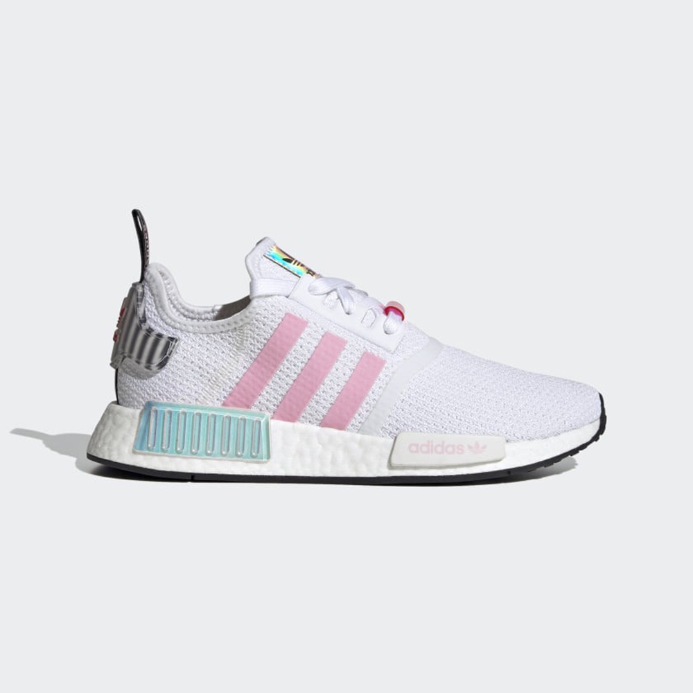 ADIDAS ORIGINALS NMD_R1 草莓氣泡沙瓦 炫光 雷射光 BOOST休閒鞋【FZ3777】