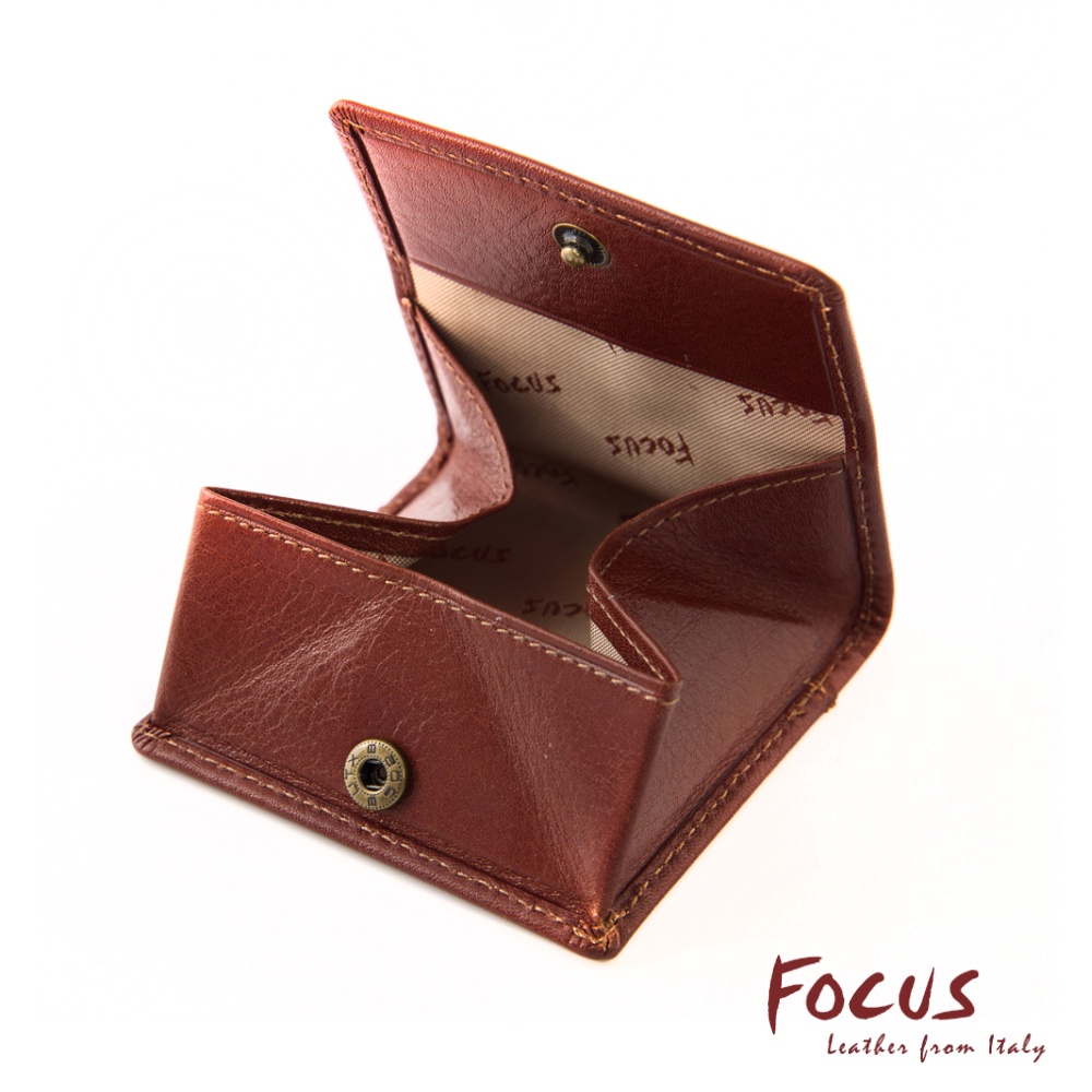 FOCUS經典原皮四方形超薄小零錢包(FTA0058)