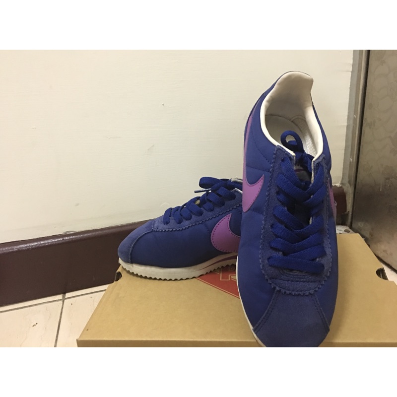 Nike 慢跑鞋 阿甘鞋 藍紫色 麂皮尼龍 女鞋
