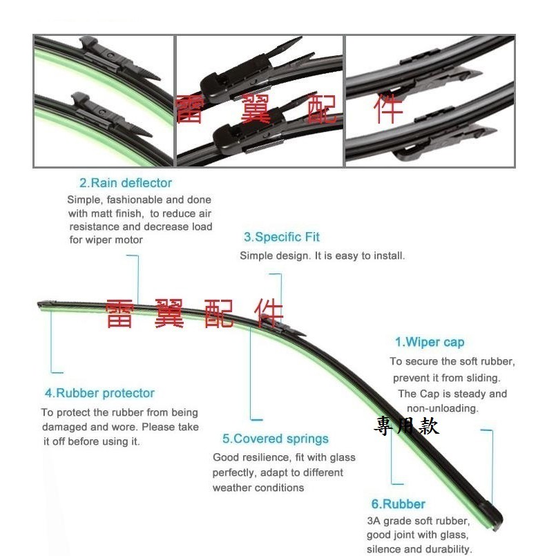 Y雷翼配件 2005~2012 A3 S3 雨刷 專用軟骨 相容 AUDI 雨刷 支架 國際質感 加強彈力設計 高CP