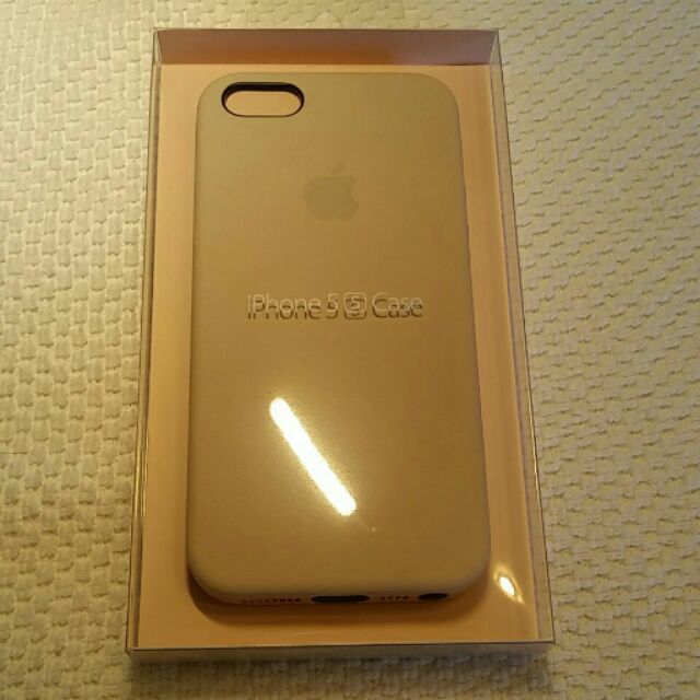 (米色)Apple iPhone SE/5/5s，原廠真皮皮套/背蓋/背殼