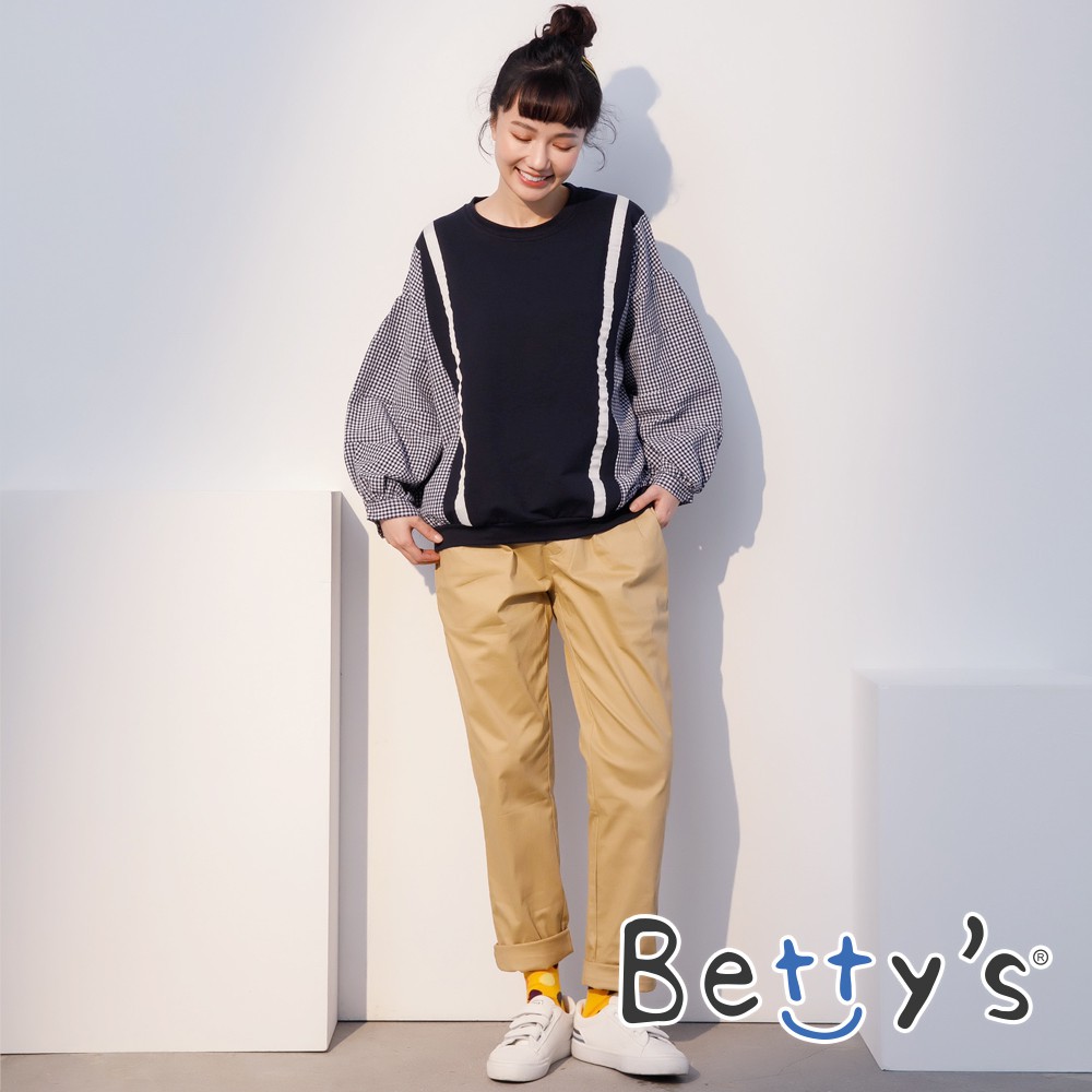 betty’s貝蒂思(01)素面腰帶休閒長褲 (卡其)