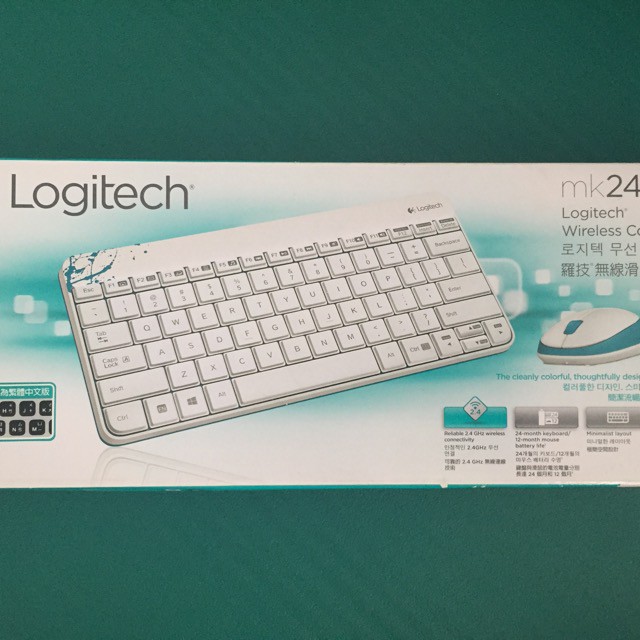 (全新)羅技 Logitech mk240 無線鍵盤滑鼠組(白色)