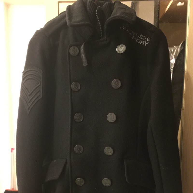Superdry Classic PEA Coat 70%羊毛 雙排釦大衣